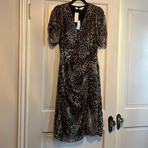 NWT ASTR Leopard midi dress size M
